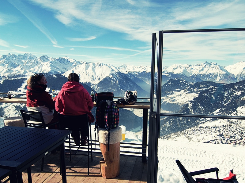 verschiebbare Windschutzfenster für die Terasse der Gastronomie